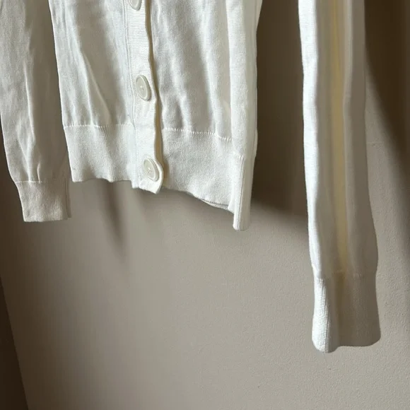 BANANA REPUBLIC FACTORY brown faux fur colored white cardigan sweater size S - Picture 4 of 5